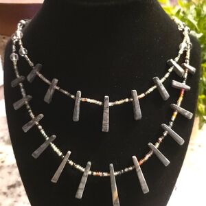 Chic Gray Stone Necklace